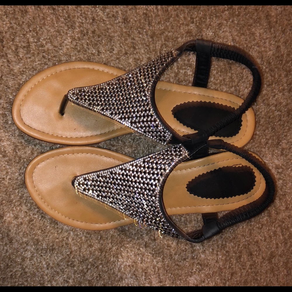 Bejeweled Wedge Sandals